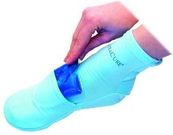 Cold & Hot Therapy Packs Relieves pain from heel spurs, plantar fasciitis, toe problems, more
* Eases discomfort on bottom of foot, top of foot and Achilles Tendon * Soothes tired, sore muscles, strains and sprains * Place removable chilled or frozen gel packs where needed * Effective after injury or surgery * * Fits Women's shoe size 8 and under; Men's 7.5 and under