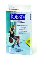 Jobst Ultrasheer 8-1 Knee High * Natural * Large * Shoe size 9.5- 11 * 8-15 mmHg * With over 50 years experience in compression therapy, Jobst is the market leader * Jobst makes your legs look as good as they feel! * Provides relief from tired, aching legs * Reduces mild swelling * Helps improve circulation * Provides continuous relief from tired, aching legs and mild swelling * Use gradient technology to help improve circulation and revitalize your legs especially when sitting or standing for long periods of time * Styles available are Knee High, Pantyhose and Thigh High UltraSheer Knee-High * The perfect hosiery for any casual work or elegant occasions; as sheer as fine fashion hosiery, yet incredibly durable * Fine yarns for a sheer look * Wide, comfortable band that helps keep hosiery up * Sheer heel and reinforced toe for added durability *