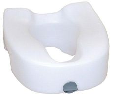 Raised Toilet Seat Without Arms * Wide opening in front and back * Lightweight and portable * Standard locking mechanism ensures safety * Fits most elongated toilets * HCPCS Suggested Code: E0244