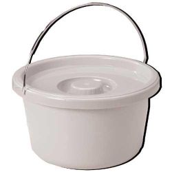 Commode Pails 7.5 Quart * Fits standard commodes * Gray * Tight fitting cover *