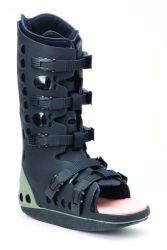 Cam Walkers/ Foot Walkers HIGH BOOT * X-LARGE Men 13.5 - 17, 13 + * An updated version of DARCO?s vaunted original, the Body Armor II also provides unparalleled protection, compression and immobilization for foot and ankle conditions where ambulation is permitted
* The II also features a built-in liner and raised air vents for extra cooling when needed
* It is the perfect alternative to a weight-bearing cast for compliant patients, and its lower ride-height more closely matches that of most shoes
* Rigid Shell: protects from everyday bumps and knocks while providing more uniform compression
* Ski-boot closure: allows every user to find a secure and comfortable fit
* Flexible Upper: conforms to the leg and provides more uniform compression of the foot and ankle
* Removable Multi-density Insoles: allow for targeted offloading when required
* HCPCS Suggested Code: L4386