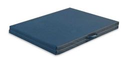 Exercise Mats CENTER FOLDING * 4' x 10' * Features a vinyl coated nylon cover that is strong, antibacterial and mildew resistant * Handles are used to carry and hang mat 2