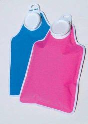 Hot Water Bottles Unique drip-free fabric cover * Replaces old clammy rubber type * Soft fabric cover with padding on one side, conforms to body curves * Capacity 8 cups water/2 quarts