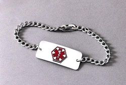 Identification Jewel Blank bracelet * Stainless steel medical identification jewelry * Bracelet: 8 1/2
