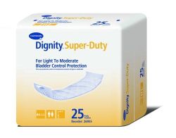 Incontinent Supplies HEAVY PROTECTION (12 - 17 OZ.)* Bx/25 Liners * Superabsorbent for dryness & odor control * Adhesive Strip (without moisture barrier) * Excellent booster pad * Lofty, barrier free pad is an excellent choice when used with Lady or Sir Dignity moisture proof underwear * The pouch enables both the top and bottom of the liner to lock in fluid in seconds *