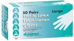 Gloves - Latex Size 9 - 50 Pair/BX * Sterile * One pair (one right, one left) per paper wallet, each wallet packed in a peel-open pouch * Maximum strength with no loss of tactile sensitivity * Textured surface in palm and finger tips * Pre-powdered *
