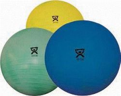 Exercise Balls Made with a vinyl that is specially formulated to release air slowly if a sharp object like a pen or pencil accidentally punctures the ball * Non-slip surface is ribbed for extra security * 