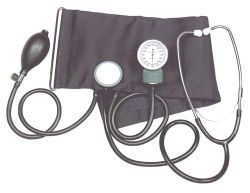 Aneroid Blood Pressure With Adult Cuff, fits arm circum. to 14