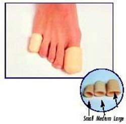 Toe Caps/Protectors/Cushions Protects joints, nails and distal corns * Reduces pressure, friction and irritation between toes * Soft washable poly foam with nylon cover for added durability *