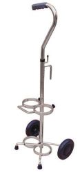 Oxygen Accessories Dual Tank *Silver vein finish steel cart * Adjustable handle * Large, easy to maneuver wheels * Holds 