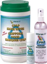 Walkers - Specialty 1.5 oz Spray * Citrus II CPAP Mask Cleaner is a unique formula designed for effective cleaning of ALL Types of CPAP, BiPAP and Oxygen Therapy Masks, Tubing and Accessories * Safe and gentle to use, it will not harden, crack, or deteriorate soft plastic with repeated use * Use daily to remove dirt, oils, and prevent the build-up of organic material * Citrus II CPAP Mask Cleaner cleans, deodorizes and refreshes, leaving no residual after-odors * Gentle ingredients are derived from corn, coconut and citrus *