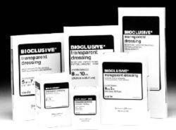 J&J Dressings Made from a thin polyurethane film * Coated with a hypoallergenic adhesive * Impermeable to fluids, but permeable to gases and vapors * Use for CVP, IV, TPN sites. dermal ulcers, second degree burns, incisions, and donor sites *