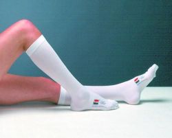 T.E.D. Anti-Embolism * Designed to reduce venous stasis in the entire leg
* The clinically-proven graduated compression pattern from ankle to upper thigh helps ensure optimum blood flow velocity
* Available in small, medium and large sizes. Also available in short, regular and long lengths
* For x-large sizes, see thigh-length with belt styles and for a thigh length T.E.D
* Stocking that does not contain latex, refer to