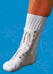 Ankle Braces & Supports SIZE Medium * MEN 9.5 - 10.5, WOMEN 7.5-9 * Excellent Retail Packaging! * Soft flannel lining * Two medial and lateral removable spiral stays * Foam padded tongue with removable stays * Fits either foot * Measurement is male/female shoe size * Latex Free *