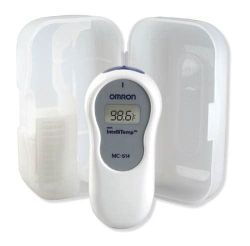 Thermometers Ear Thermometer * Instant one second reading (takes 250 scans per second) * Convenient storage case keeps thermometer and lens covers together * Engineered button placement ensures, safe comfortable use * Sleek design fits comfortably in the ear and in the palm of any size hand * Memory feature recalls last temperature reading * Measuring mode reads in Fahrenheit and Celsius * 5 year warranty *