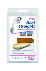 Heel Cushions & Pads Medium * Size: Men's 6-8 Women's 8-10 * Control pronation, stop heel rollover and ease heel pain * Relieve pressure on ankles, knees, hips and back while reducing uneven shoe wear * Self-adhesive backings keep them in place * Shipping Carton Size: 8