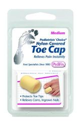 Toe Caps/Protectors/Cushions * Surround toes with soft foam to relieve discomfort from corns, ingrown nails, blisters and other problems
* Hand-sewn nylon cover for durability and comfort
* Extra toe-tip padding