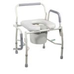 Commode,Drop-Arm KD w/Padded Open-Front Seat, Tool-Free