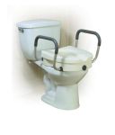 Elevated Toilet Seat w/Arms 2-in-1Locking Tool-Free Retail