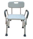 Bath Bench Adj Ht. w/Back-KD Remov. Padded Arms (PMI)