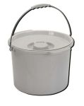 Commode Pail With Lid 12 Quart Gray