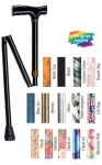 Folding Cane Pistol Grip, Adj. Black, 32