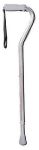 Deluxe Adjustable Cane Offset W/Wrist Strap-Silver